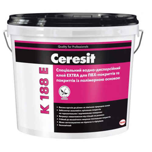 Клей для ПВХ покрытий Ceresit K 188 E 12 кг (K188E)
